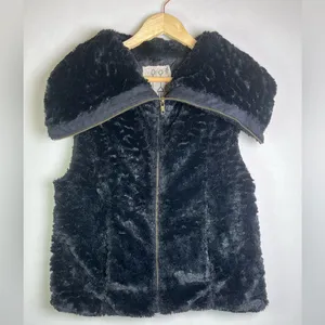 Johnny Was Pete & Greta Women’s Sz S Faux Fur Zip-Front Vest Black Cottage Y2K thumbnail 2