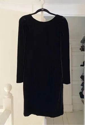Moda Int’l Vintage 80s Velvet Backless Dress Black Size 4 thumbnail 7