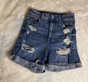 American eagle curvy hi rise shortie shorts size 0 thumbnail 1