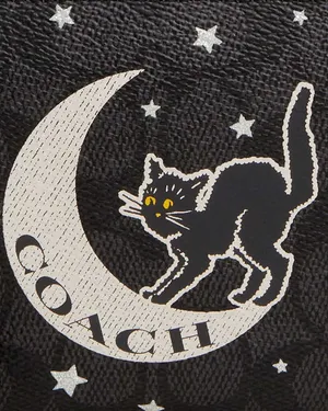 Coach NWT Signature Corner Zip Wristlet with Halloween Graphic Cat thumbnail 9