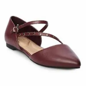 Apt.9 Defined Comfort Womens Flats Wine Colored Strappy Dress Shoe Sz 5.5M thumbnail 6
