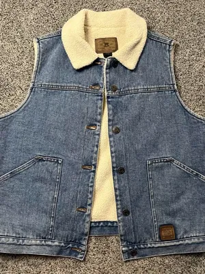 Vintage Lauren Jeans Co. Ralph Lauren Sherpa-lined denim vest thumbnail 1