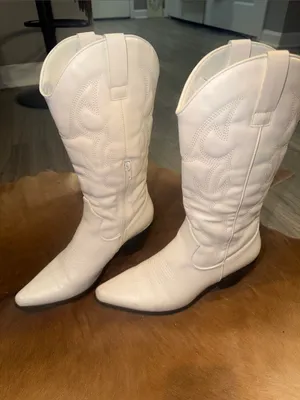 $85 Therapy Clayton Cowboy Boots White 9 thumbnail 9