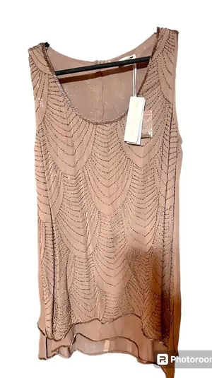 Gold Hawk Embellished Gatsby Double Layer Tank Caribou Sz S NWT Retail $254 thumbnail 1