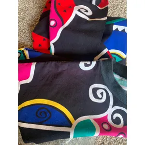 Vintage Bright 90s Pullover Cotton Sz XL Geometric Pattern Black thumbnail 9