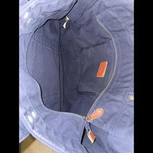 Polo Ralph‎ Lauren Tote Bag Blue Canvas Denim Pony & Flag Embroidery 20x15x6” thumbnail 7