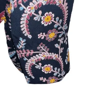 LOFT Long‎ Sleeve Ruffle Trim Pleated Front Paisley Print Blouse NWT Size Small thumbnail 8