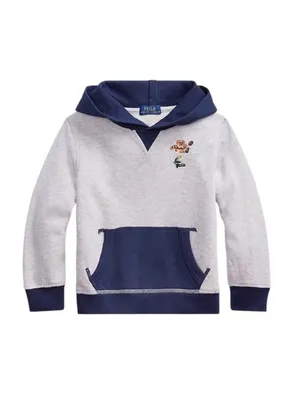 Polo Ralph Lauren Kicker Bear Cotton Hoodie Sweatshirt Football Gray Size S/M thumbnail 3