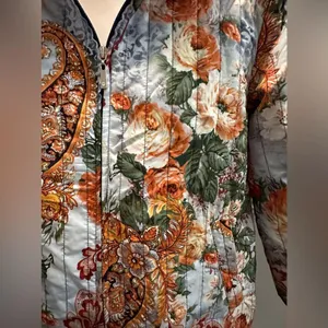 Allison Dailey Petites Quilted floral jacket. Fall colors. Inner lining … thumbnail 3