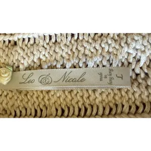 Leo & Nicole Women’s Cable Knit Cotton Sweater Shawl Collar Beige L thumbnail 2