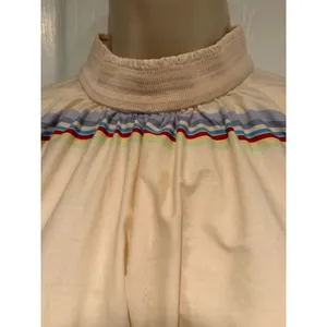 Free People XS Y2K Cropped Boho Top Rainbow Stripe 73 Festival Cottagecore Retro thumbnail 2