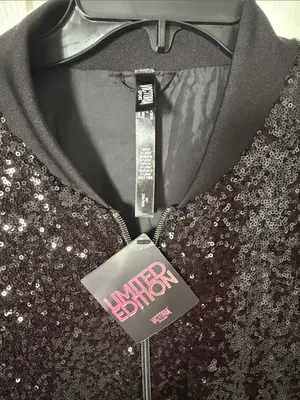 NWT Victoria’s Secret sport oversize Sequin Bomber Jacket - medium thumbnail 2