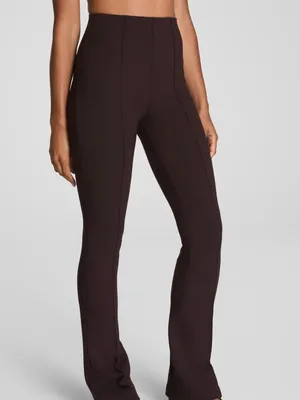 NWT SPANX Supersmooth PerfectFit Ponte Micro Flare Pants Truffle Brown high rise thumbnail 5