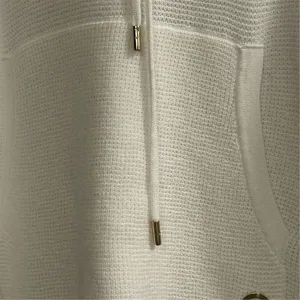 Michael Kors Women's White Ribbed Hoodie Sweater‎ Size M Pullover thumbnail 5