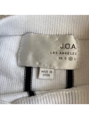 J.O.A. Los Angeles Black White Stripe Sleeveless Minimalist Knit Sweater thumbnail 4