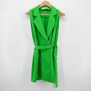 Amanda Uprichard Wintour Wrap Dress in Grass‎ Sleeveless Belted Size Small Mini thumbnail 2