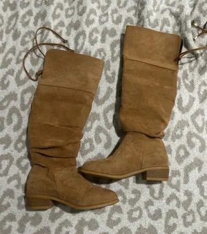 Tan Slouchy Knee High Boots Brown Size 36 thumbnail 1