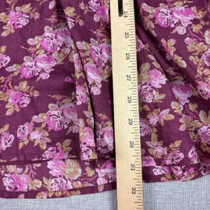 Free People Dress Womens Small Purple Floral Smocked Fit Flare Mini Long Sleeve‎ thumbnail 7