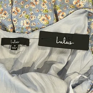 Lulu's Sunny Bliss Cottagecore Floral Print Tiered Maxi Dress Women's Med‎ NWT thumbnail 9