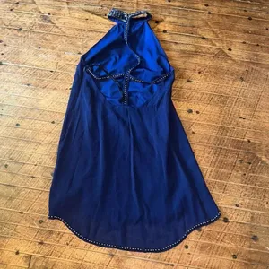 NBD navy Lourdes beaded open back halter mini dress thumbnail 6