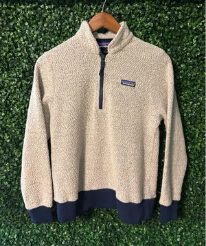 Patagonia Woolyester Fleece 1/4 Zip Jacket Womens Small Oatmeal Beige Wool Poly thumbnail 1