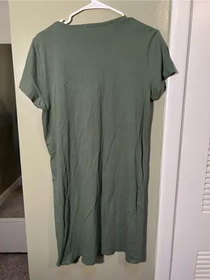 J. Crew Factory Women’s Size Medium Short Sleeve T-Shirt Dress Green Crewneck thumbnail 7