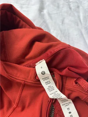 Lululemon Nulu Define Jacket Hooded Orange Ruched Cayenne 6 thumbnail 4
