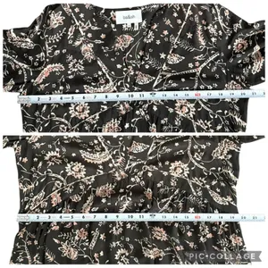 ba&sh Cherry Midi Shift Dress Babydoll V-Neckline Brown Floral Women’s US 6 thumbnail 11