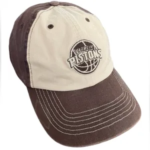 47 Brand Detroit Pistons Hat Fitted Cap NBA Basketball Y2K Vintage Brown Unisex OS thumbnail 2