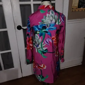 NWT Maeve Anthropologie Womens Pink Combo Tunic Buttondown Dress‎ XS thumbnail 2