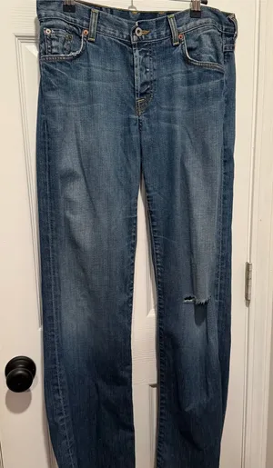 Lucky Brand Gene Montesano Jeans Women’s 8/29 Straight Leg USA Distressed thumbnail 1