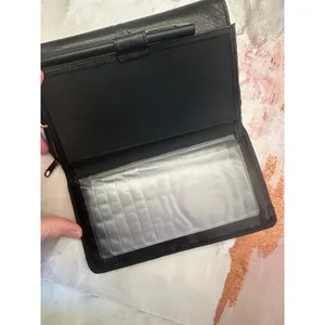 Vtg Black Embossed Genuine Leather‎ Wallet Coin Section Checkbook READ Retro 80s thumbnail 4