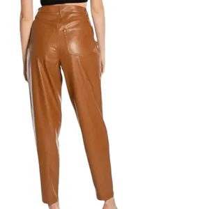 JUICY COUTURE Rodeo Barrel Fit High Waist Faux Leather Pants, Camel Size 27 NWOT thumbnail 2