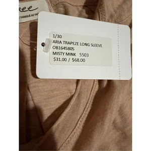 Free People Aria Trapeze Long Sleeve Top‎ XS Misty Mink Pink thumbnail 7