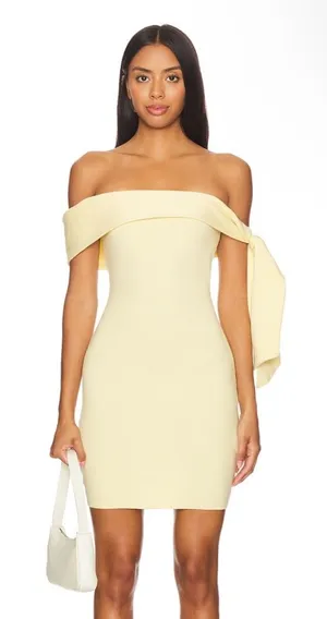 Revolve Jaymes Mini Dress in Panna Cotta thumbnail 1