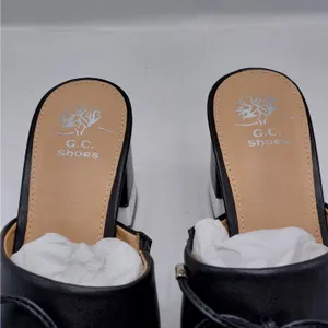 G.C. Shoes Adison Black Block Heel Mules Sz 8 Open Toe Slip On Sandal Chic Shoes thumbnail 7