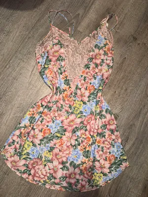Victoria’s Secret vintage 90’s gold label floral lace slip dress thumbnail 1
