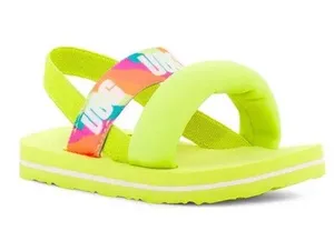 NEW UGG Zuma Sling Slides Rainbow Lime Green thumbnail 1