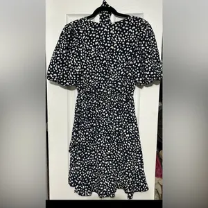 She + Sky Navy and White Asymmetrical Dress thumbnail 2