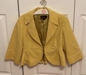 Reiss Cropped Yellow Blazer thumbnail 2