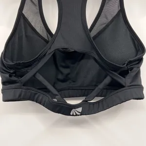 MARIKA TEK Padded Exercise Bra Black Cutout Mesh Racer Back Womens Size Medium thumbnail 3