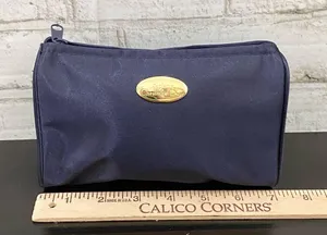 CHRISTIAN DIOR Parfums Navy Satin Cosmetic Case Travel Pouch Bag thumbnail 5