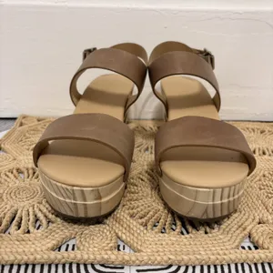 Nisolo All Day Open Toe Clog Sandals Almond Brown Leather Platform Shoes Size 9 thumbnail 8