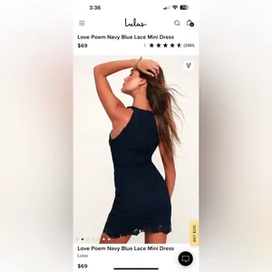 Love Poem Navy Blue Lace Mini Dress size medium thumbnail 2