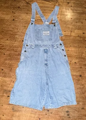 Today’s News vintage 90’s light wash Y2K slouchy 34 denim overalls thumbnail 1
