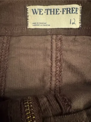 We The Free Free People Layla Corduroy Zip Front Mini Skirt Brown Size 12 thumbnail 3