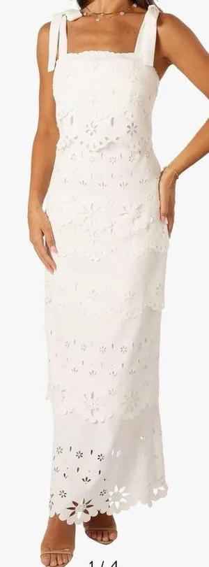 NWOT Petal & Pup Pippa Maxi Off white ivory Dress sz XL thumbnail 1