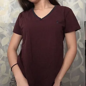 100% burgundy Ralph Lauren sport top‎ thumbnail 1