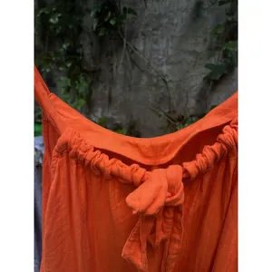Old Navy halter dress L Orange Flowy Island Trip Cotton Sleeveless Summer Beach thumbnail 3