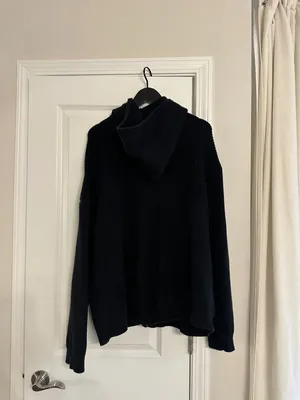 ALO YOGA Domain Rib Knit Full Zip Sweater Top in Black Size Large thumbnail 6